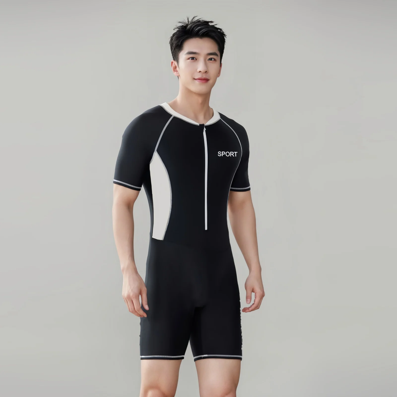 Mens One-piece Sun-protective Swimsuit New Quick-drying Diving Suit — image 6
