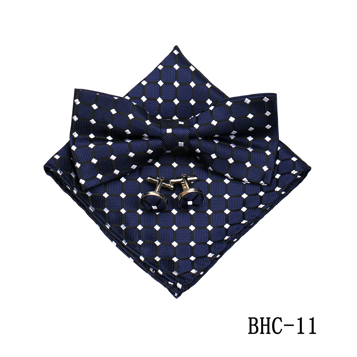 Mens Paisley Bow Tie Pocket Square And Cufflinks — image 19