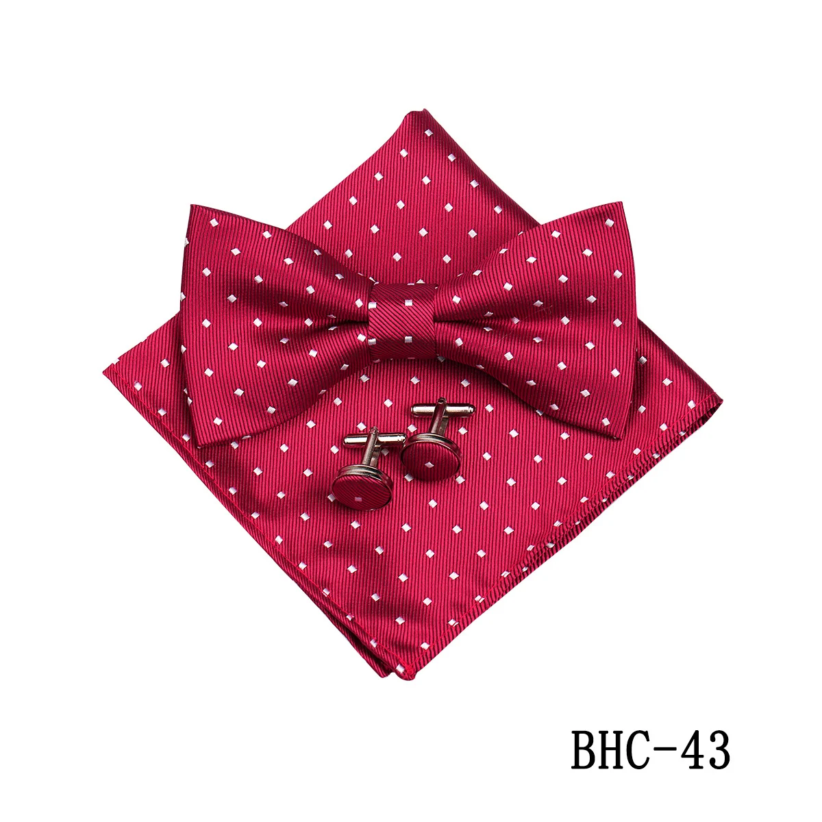 Mens Paisley Bow Tie Pocket Square And Cufflinks — image 6