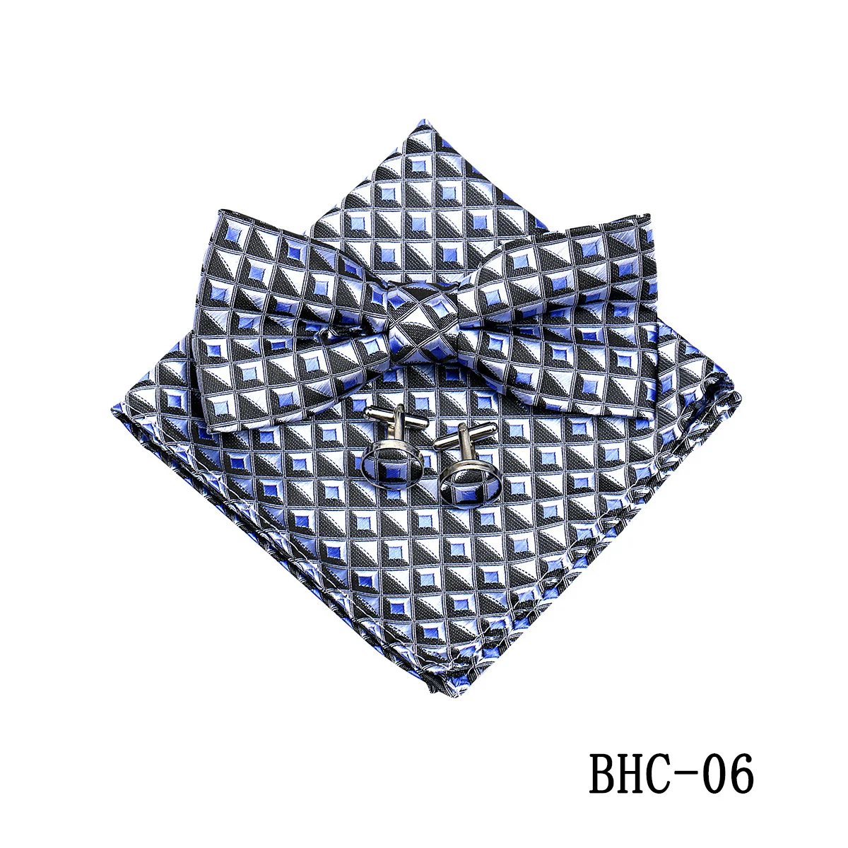 Mens Paisley Bow Tie Pocket Square And Cufflinks — image 14