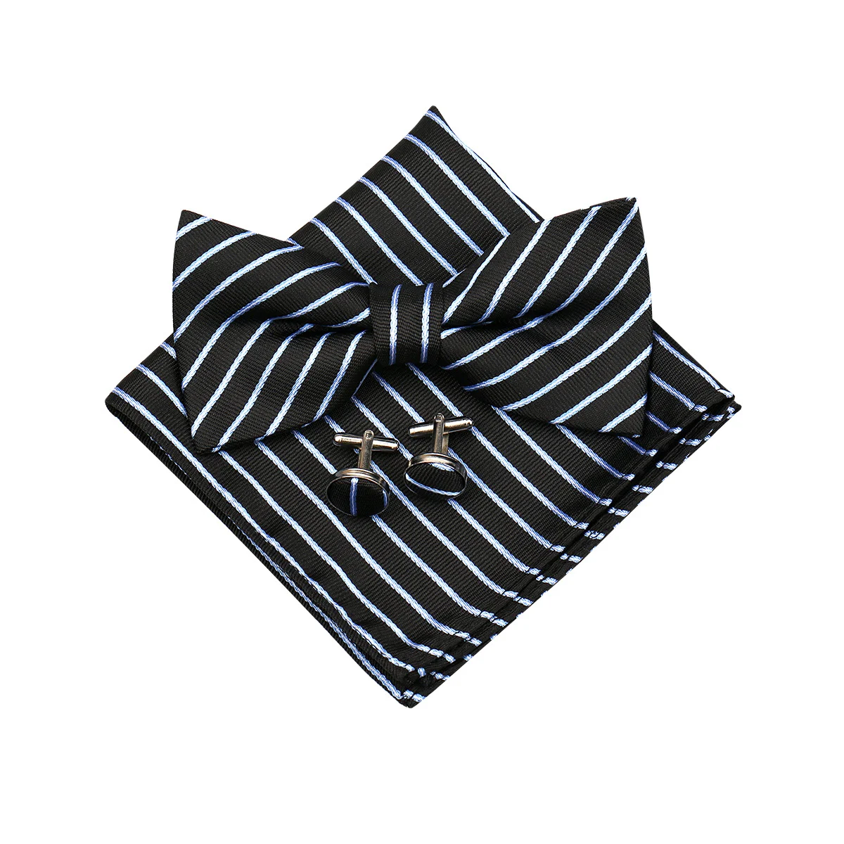 Mens Paisley Bow Tie Pocket Square And Cufflinks — image 3