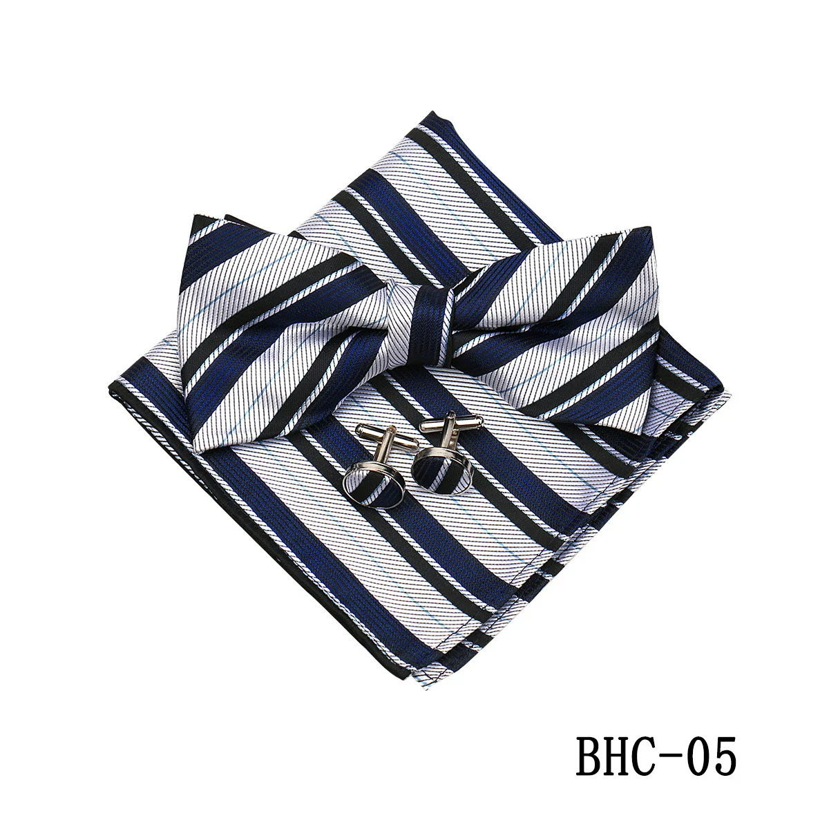 Mens Paisley Bow Tie Pocket Square And Cufflinks — image 13