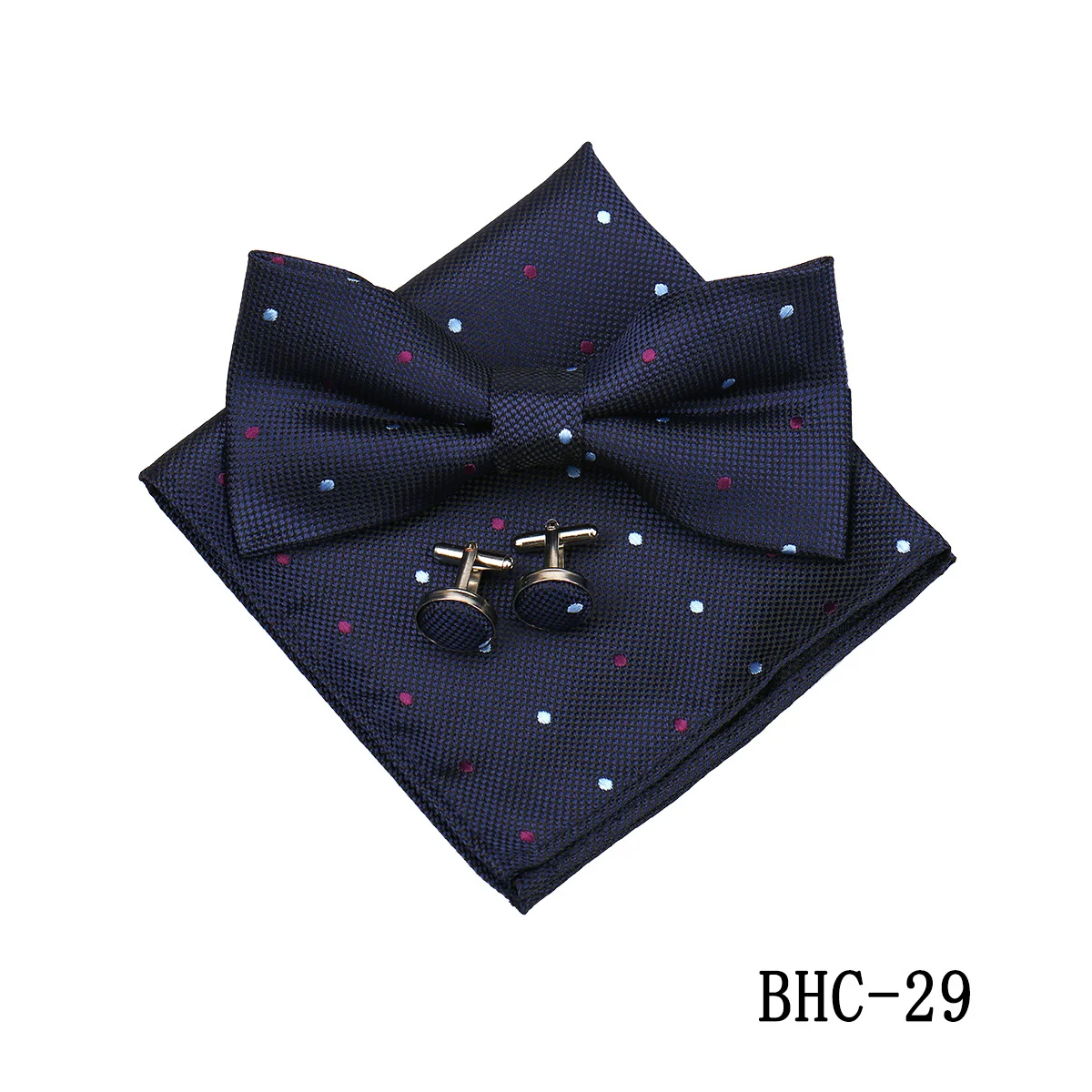 Mens Paisley Bow Tie Pocket Square And Cufflinks — image 4