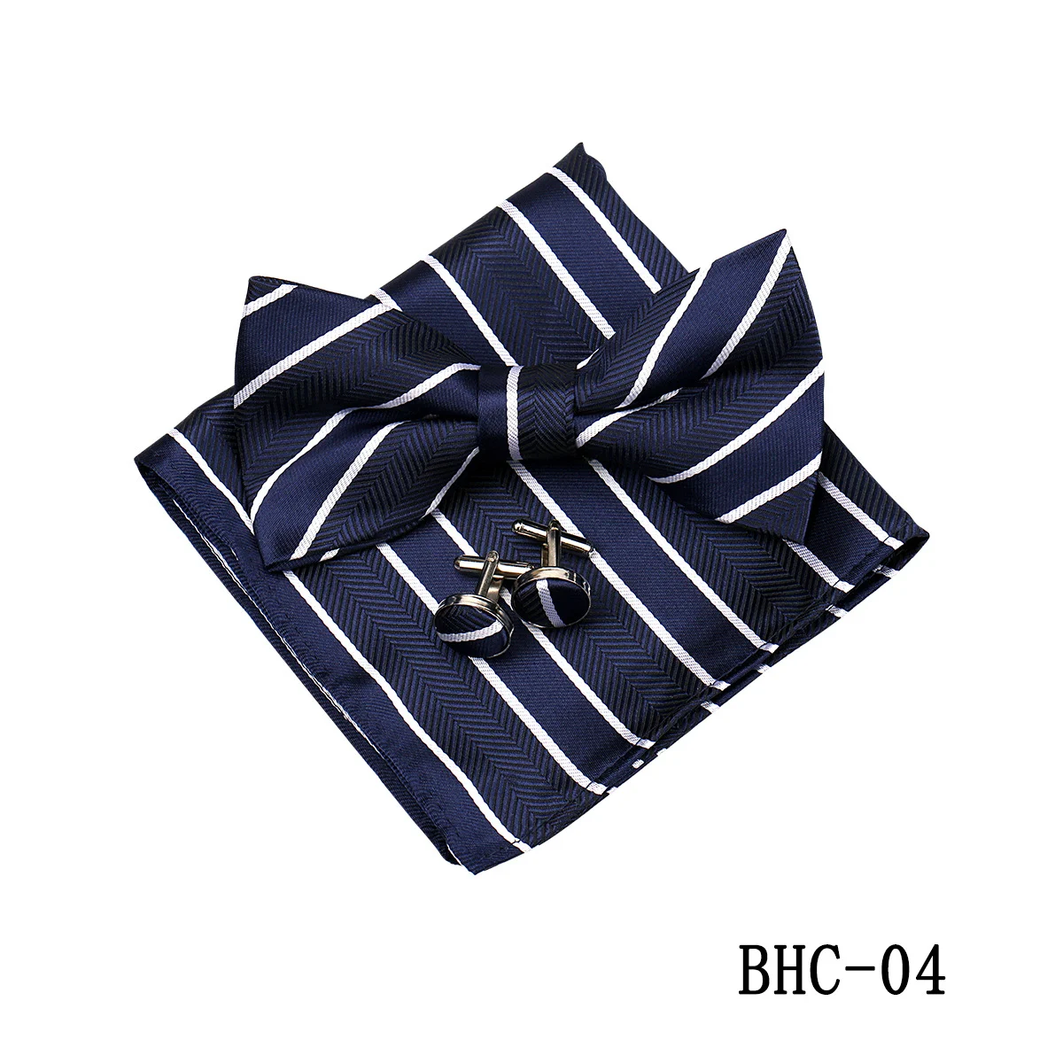 Mens Paisley Bow Tie Pocket Square And Cufflinks — image 12