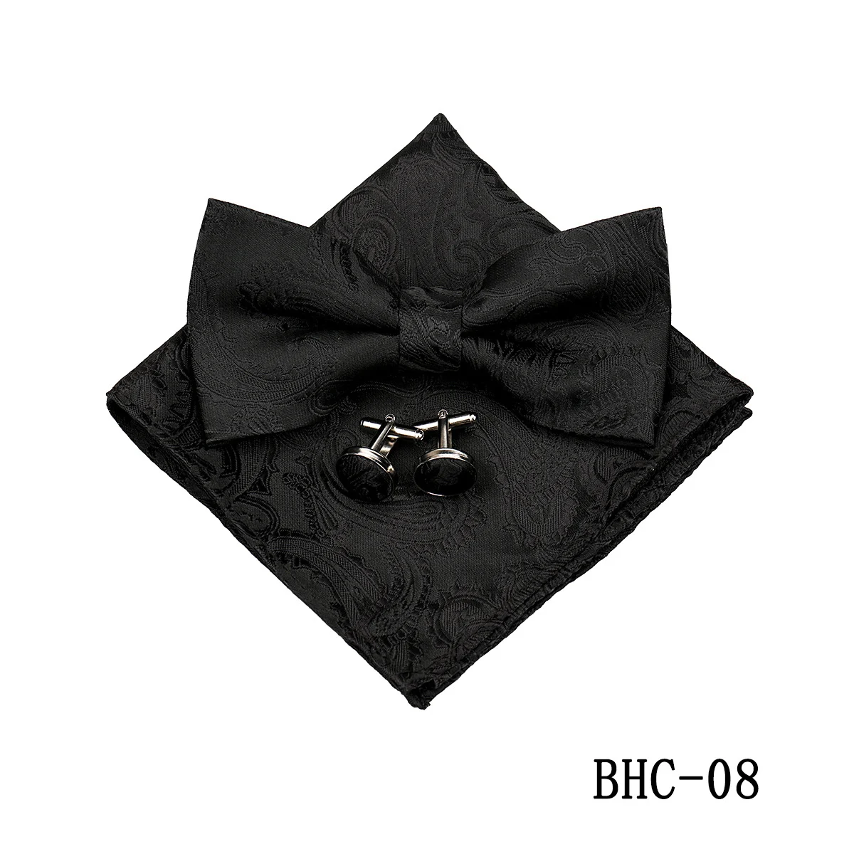 Mens Paisley Bow Tie Pocket Square And Cufflinks — image 16