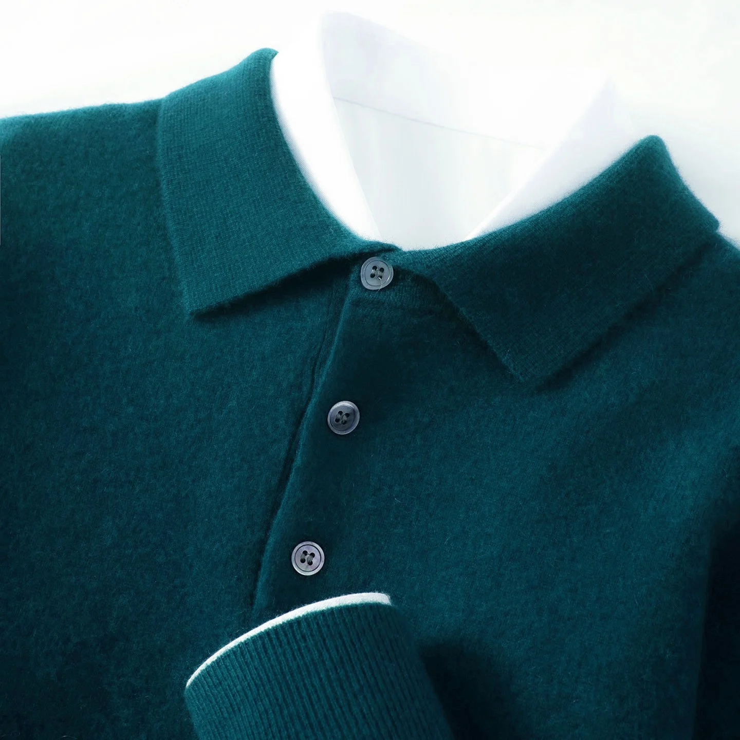 Mens Polo-neck Business-casual Knitted Base Layer — image 10