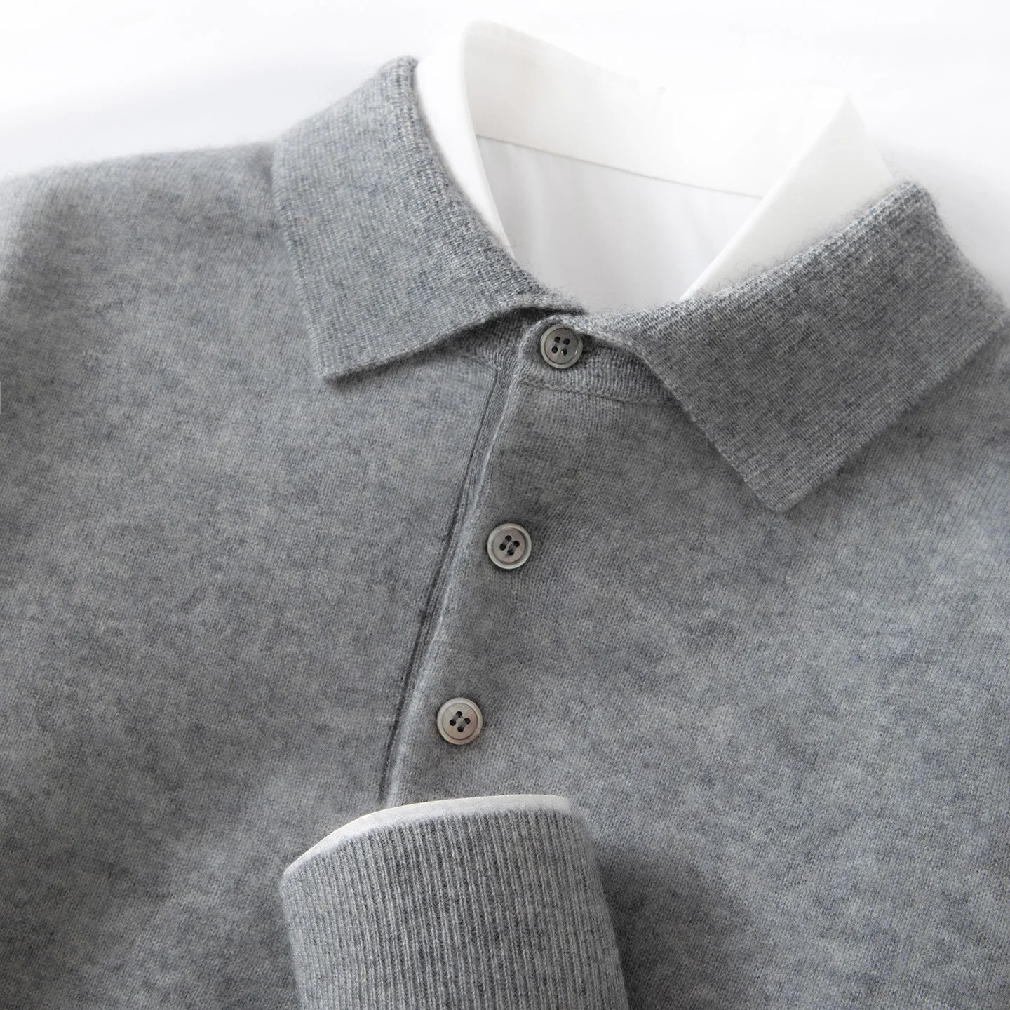 Mens Polo-neck Business-casual Knitted Base Layer — image 3
