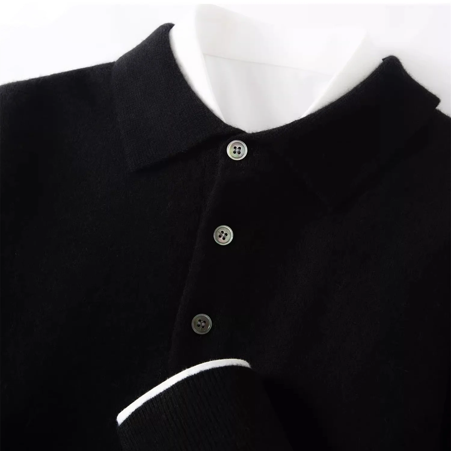 Mens Polo-neck Business-casual Knitted Base Layer — image 4