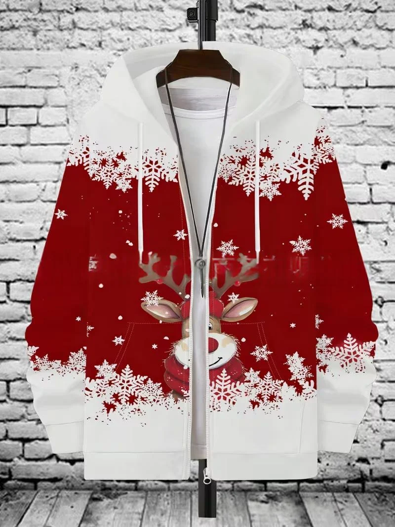 Mens Printed Hoodie With Zipper Outerwear — image 3