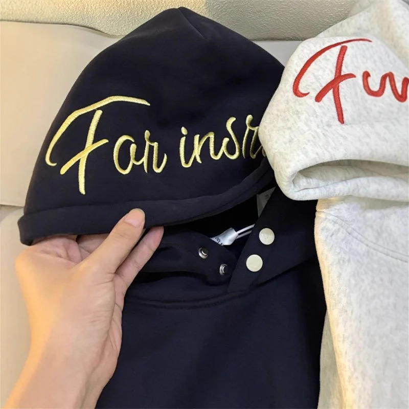 Mens Pure Cotton Hoodie With American-style Embroidered Letters — image 2