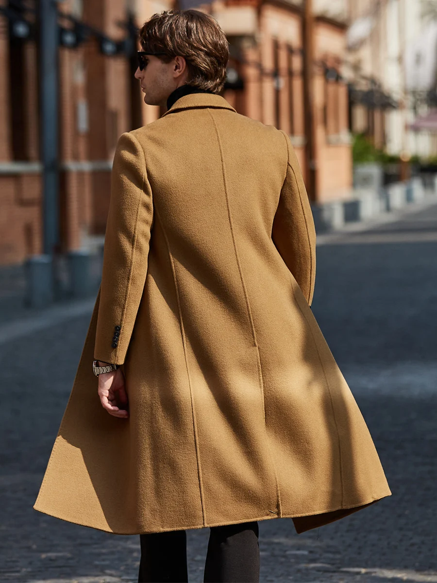 Mens Pure Wool Double-breasted Overcoat — image 6
