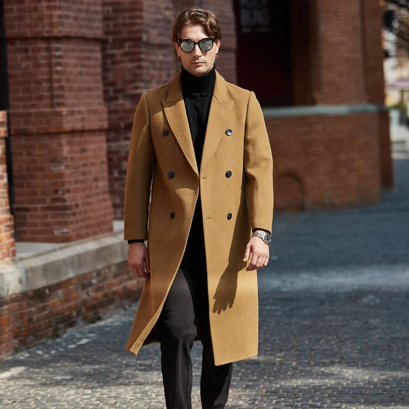 Mens Pure Wool Double-breasted Overcoat — image 5