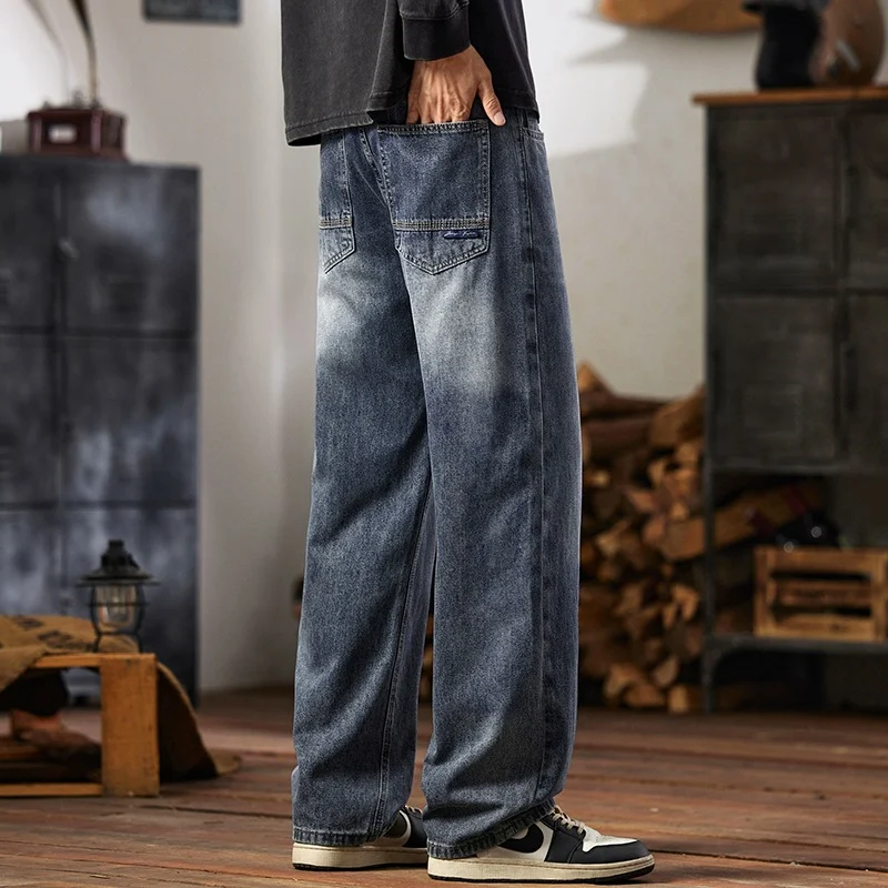 Mens Relaxed-fit Wide-leg Casual Straight-leg Pants — image 6