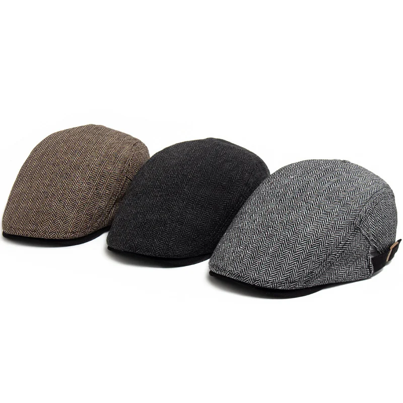 Mens Retro Herringbone Peaked Cap — image 3