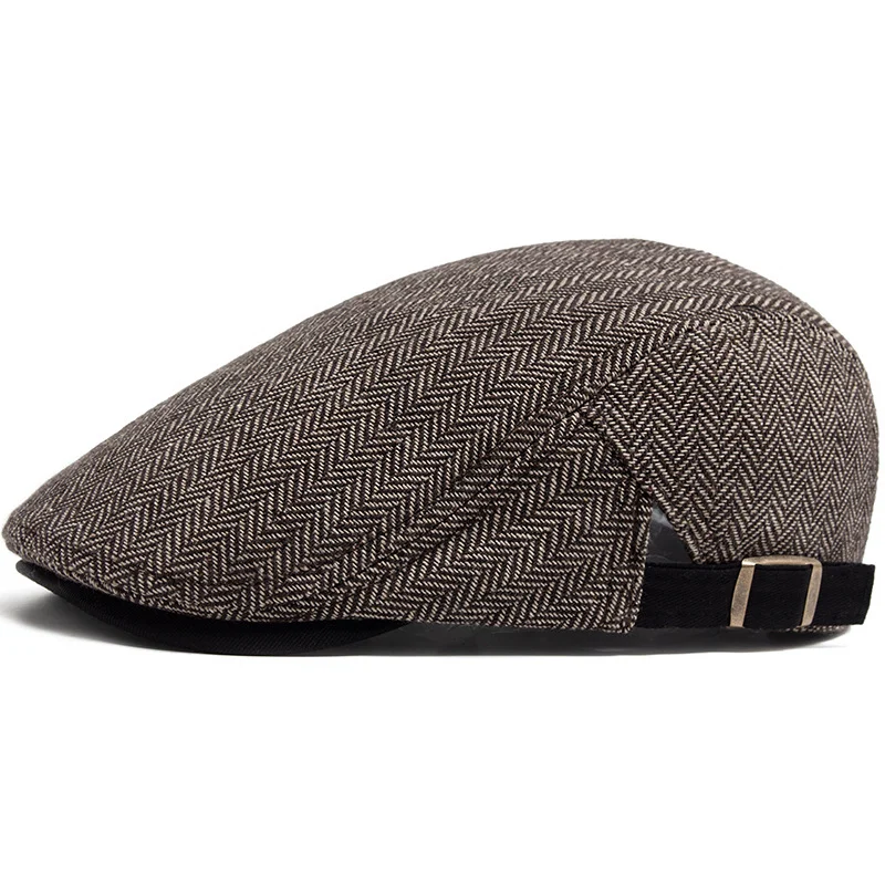 Mens Retro Herringbone Peaked Cap — image 4