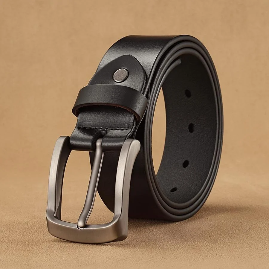 Mens Retro Pin-clasp Day-clasp Leather Belt — image 3