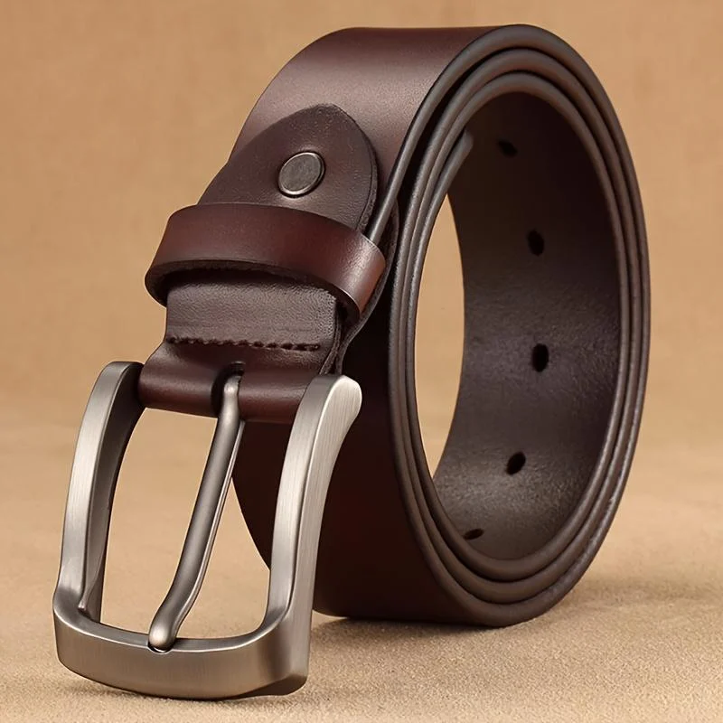 Mens Retro Pin-clasp Day-clasp Leather Belt — image 2