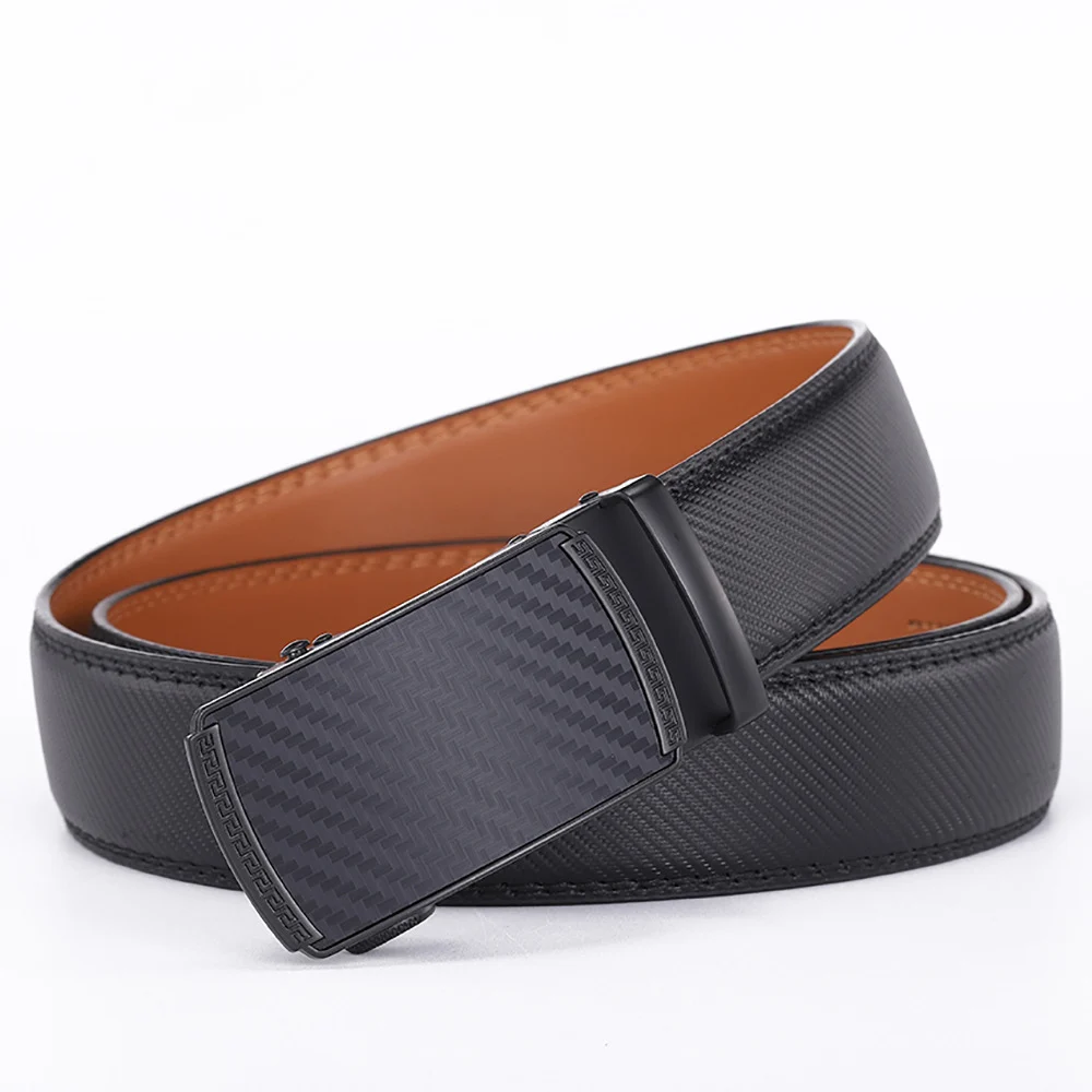 Mens Second-layer Leather Belt With Automatic Buckle — image 9
