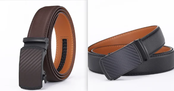 Mens Second-layer Leather Belt With Automatic Buckle — image 2