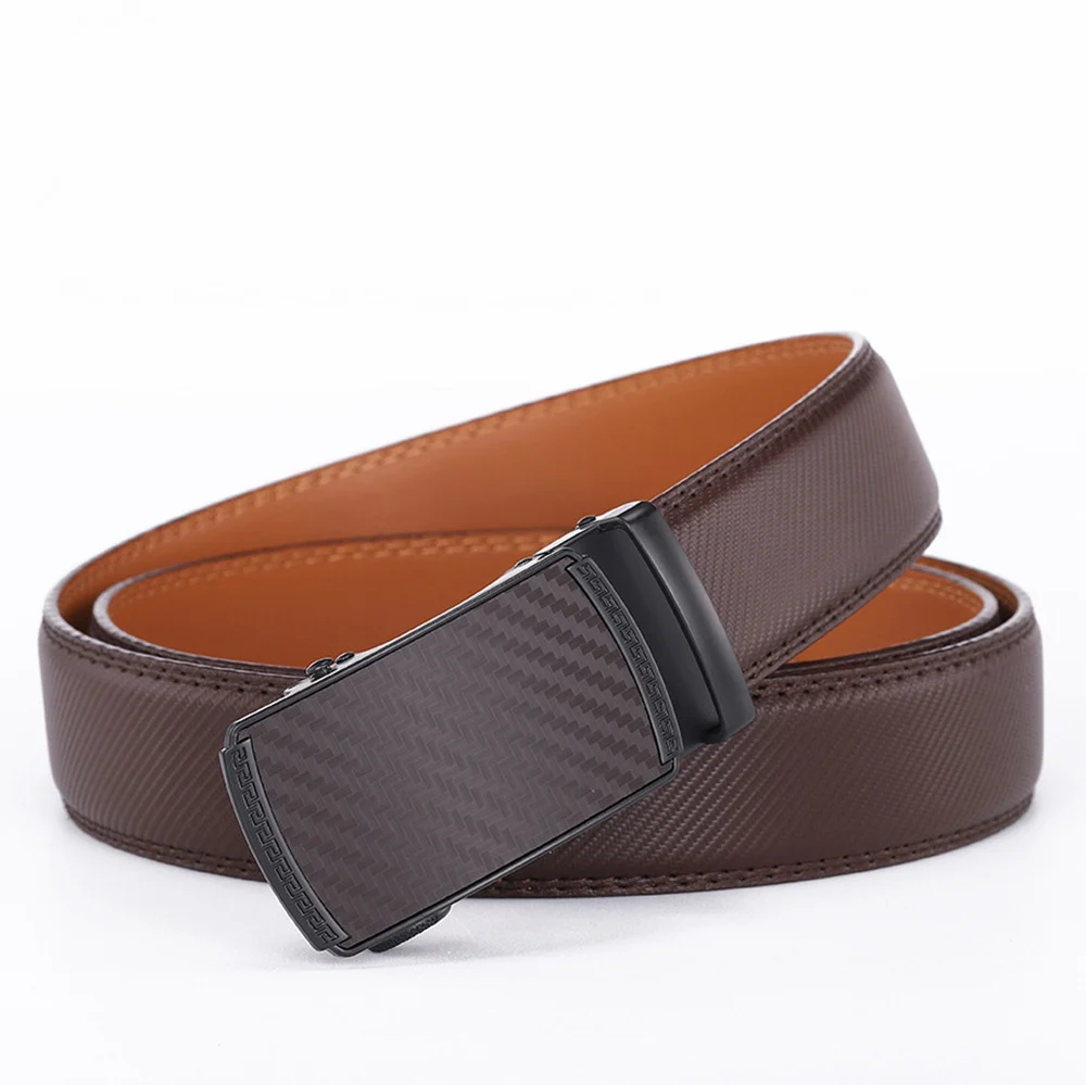 Mens Second-layer Leather Belt With Automatic Buckle — image 7