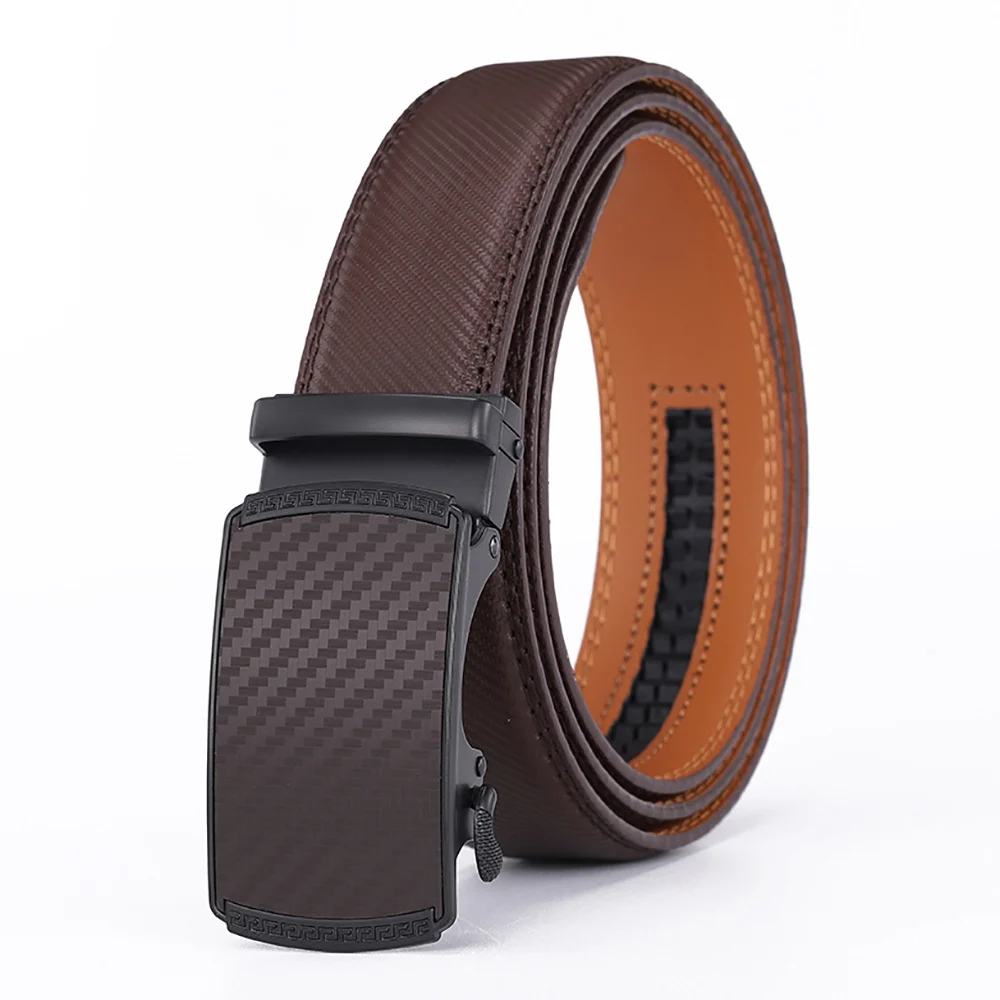 Mens Second-layer Leather Belt With Automatic Buckle — image 5