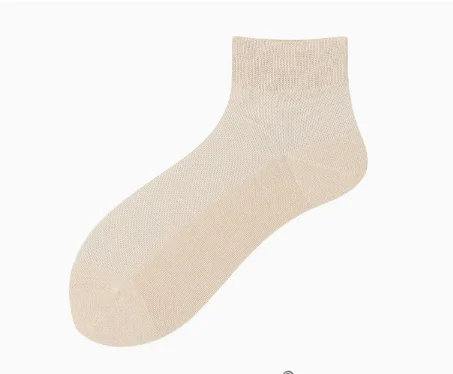 Mens Short Spring Summer Mesh Breathable Seamless Pure Cotton Socks — image 3