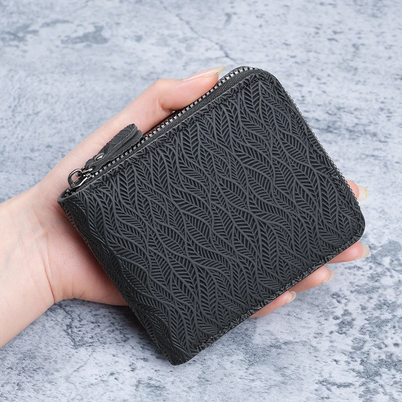 Mens Short Zip-around PU Leather Multi-card Wallet — image 3