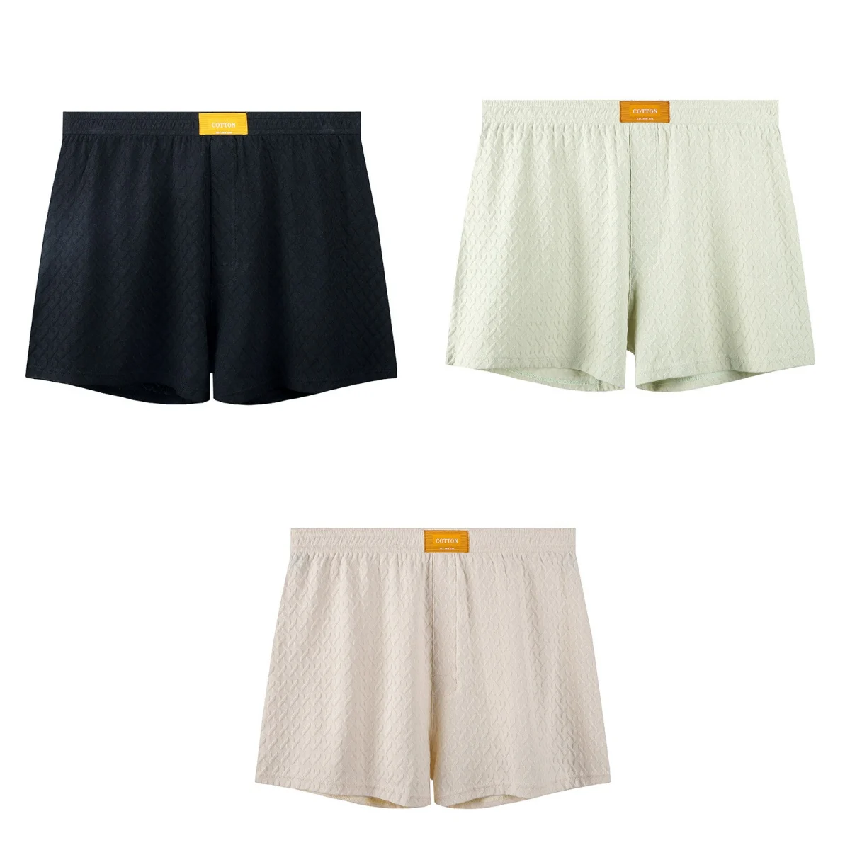 Mens Solid-color Mid-rise Textured Soft Boxer Briefs — image 15