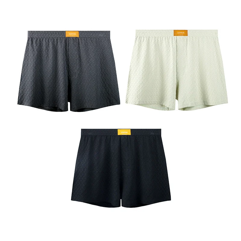 Mens Solid-color Mid-rise Textured Soft Boxer Briefs — image 7