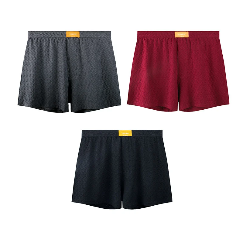 Mens Solid-color Mid-rise Textured Soft Boxer Briefs — image 14