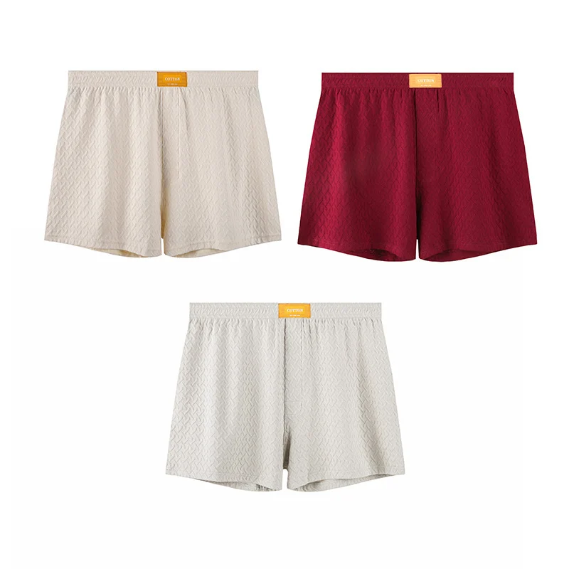 Mens Solid-color Mid-rise Textured Soft Boxer Briefs — image 13