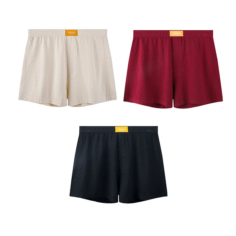 Mens Solid-color Mid-rise Textured Soft Boxer Briefs — image 12