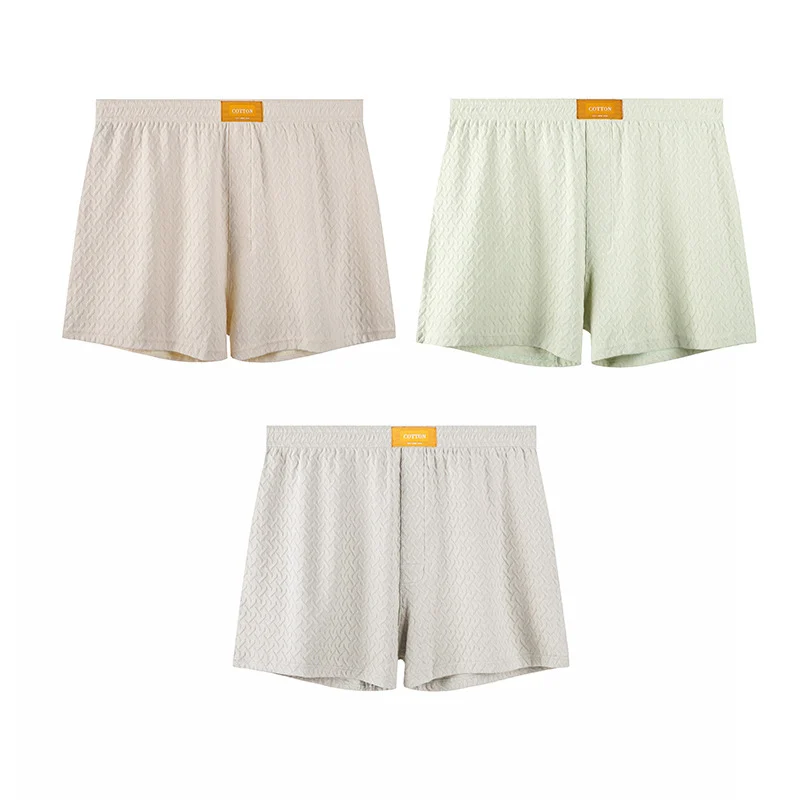 Mens Solid-color Mid-rise Textured Soft Boxer Briefs — image 6