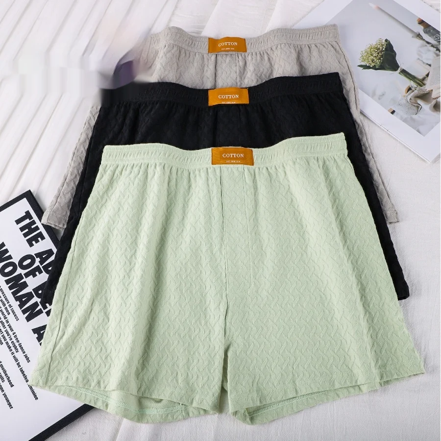 Mens Solid-color Mid-rise Textured Soft Boxer Briefs — image 5