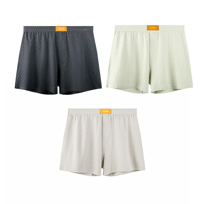 Mens Solid-color Mid-rise Textured Soft Boxer Briefs — image 11