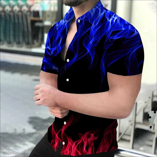 Mens Sporty 3d-printed Casual Shirt — image 2