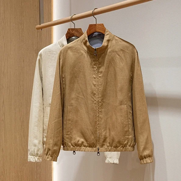 Mens Stand-neck Double-faced Jacket Casual Springautumn Coat — image 4