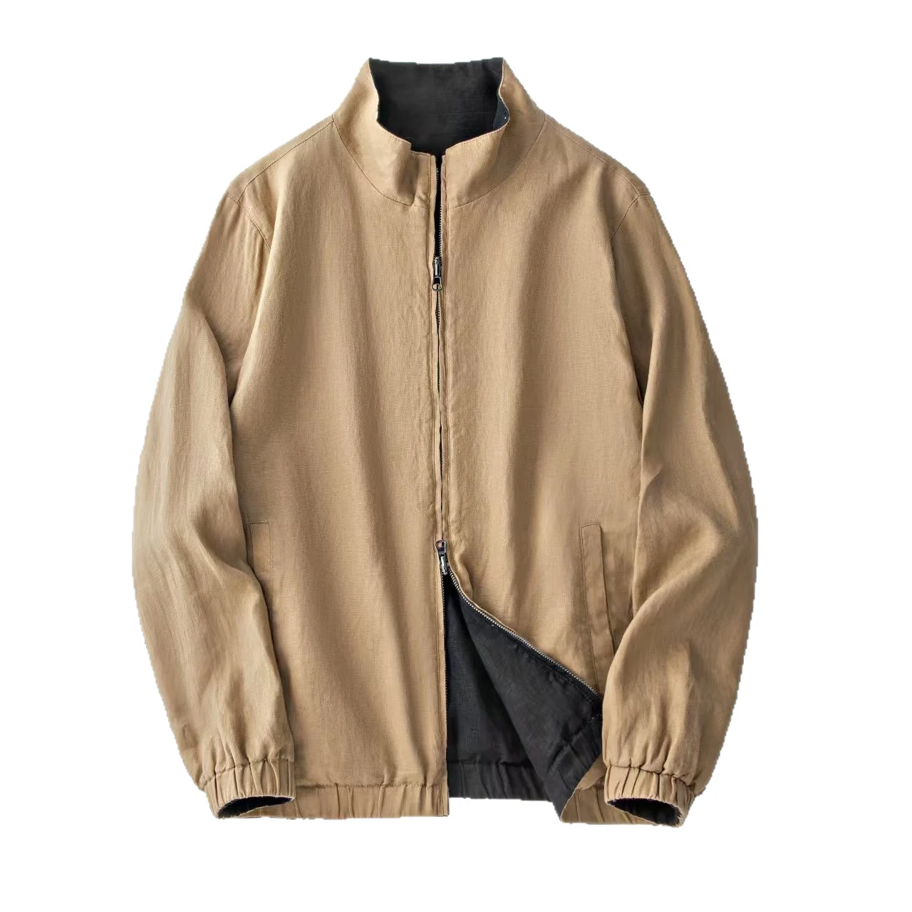 Mens Stand-neck Double-faced Jacket Casual Springautumn Coat — image 5