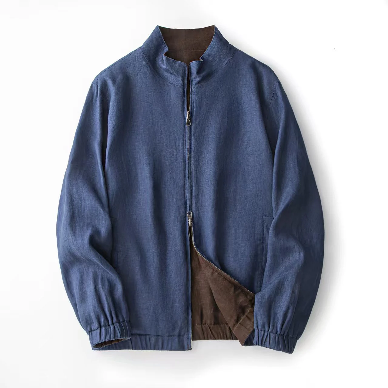 Mens Stand-neck Double-faced Jacket Casual Springautumn Coat — image 3