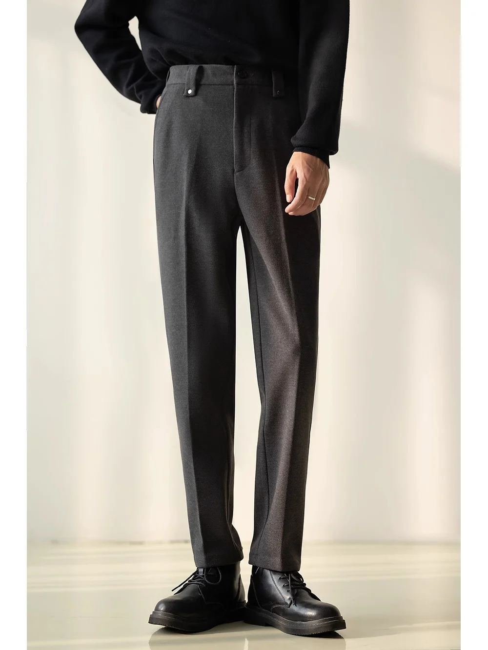 Mens Stylish Casual Straight-leg Suit Pants — image 1