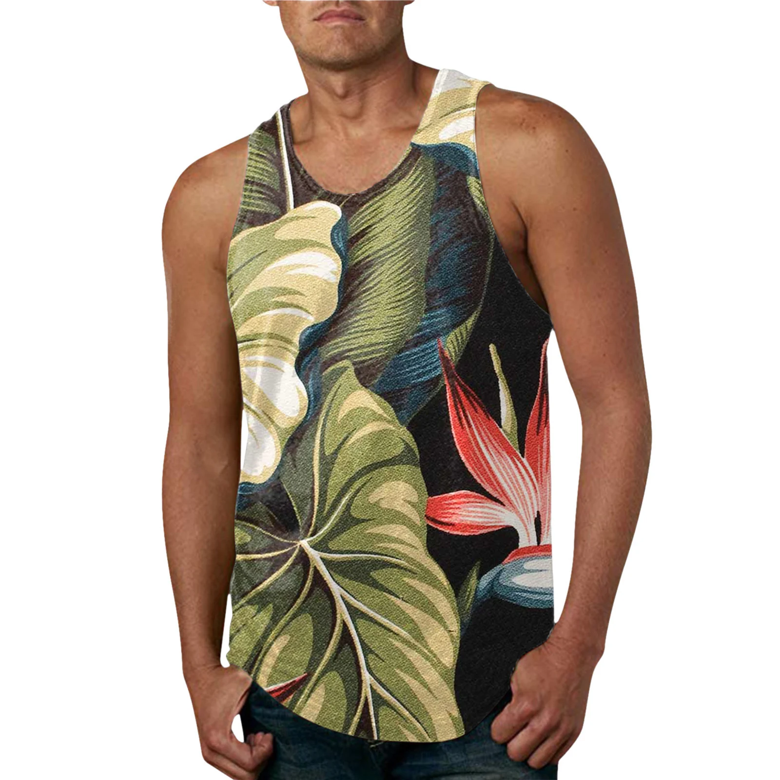 Mens Summer Hawaiian-print Casual Vest — image 2