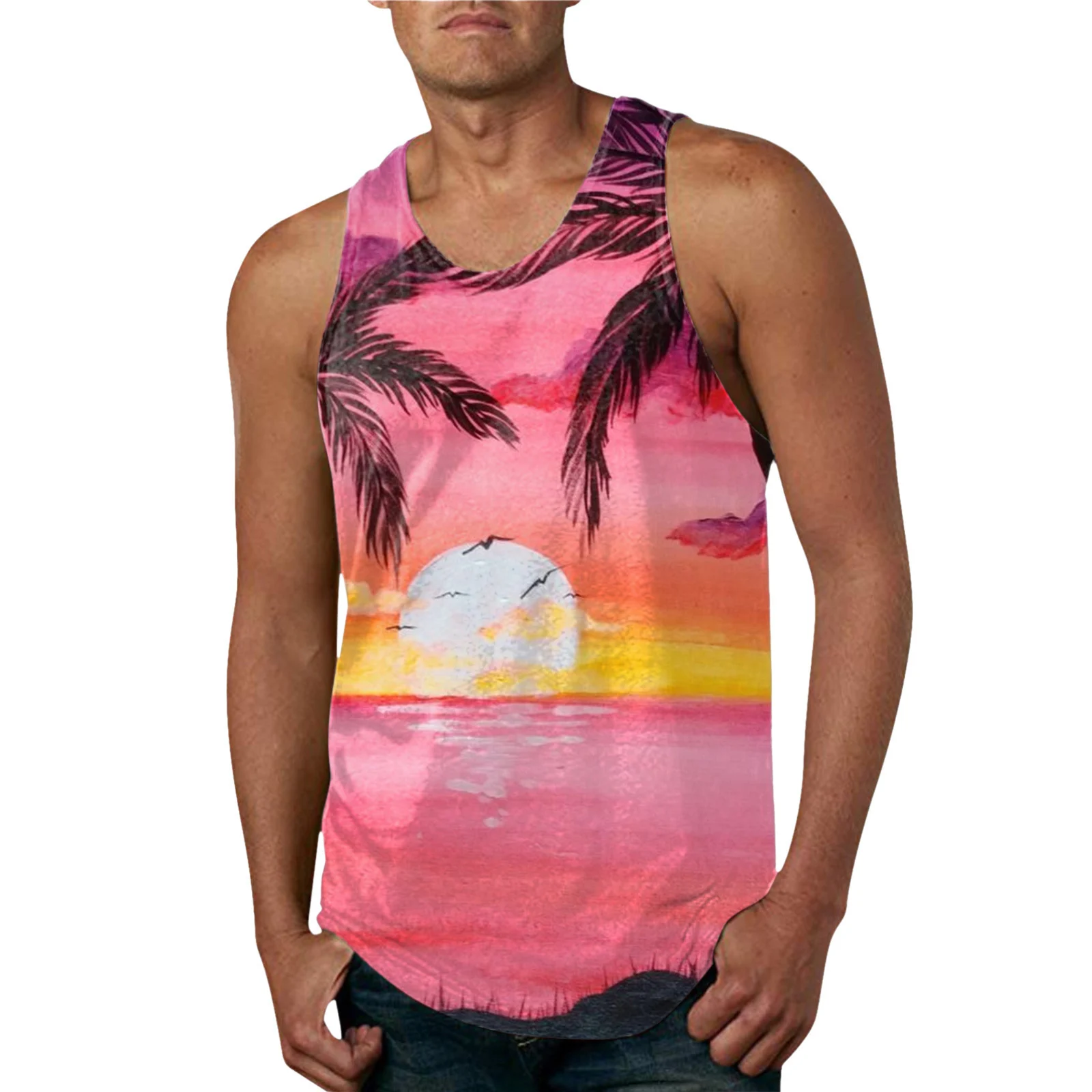 Mens Summer Hawaiian-print Casual Vest — image 9