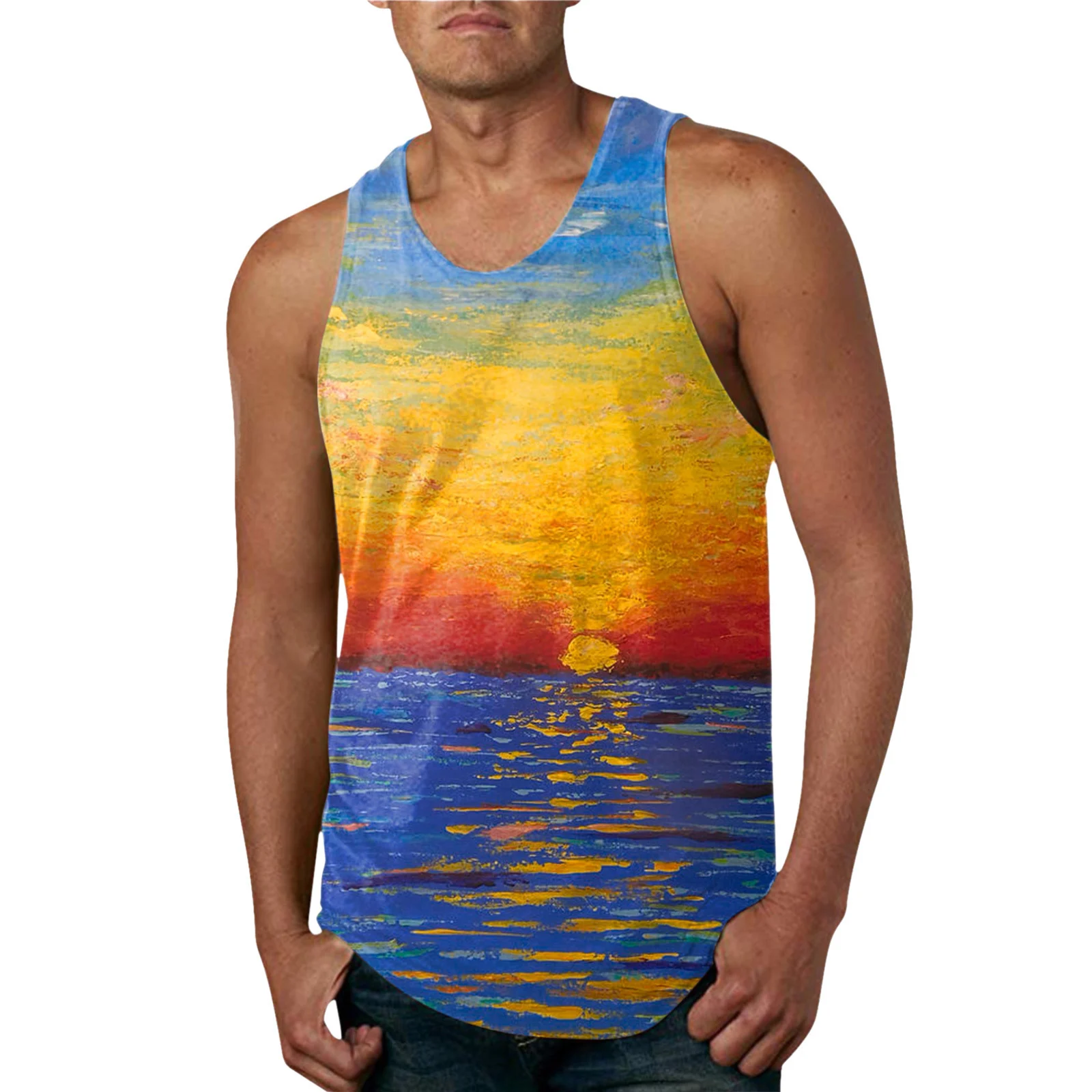 Mens Summer Hawaiian-print Casual Vest — image 8