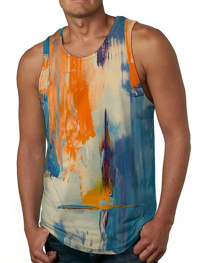 Mens Summer Hawaiian-print Casual Vest — image 6