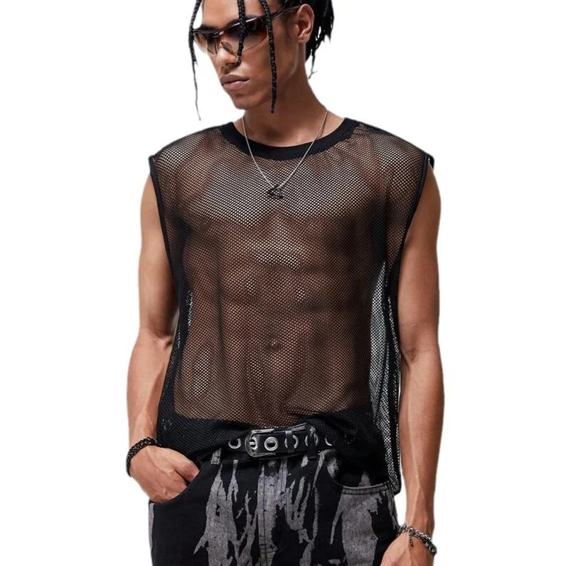 Mens Summer Mesh Tank Top T-shirt — image 1