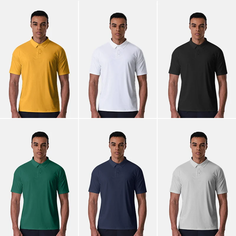 Mens Sun-protective Quick-drying Polo Shirt With A Turn-down Collar And Short Sleeves — image 3