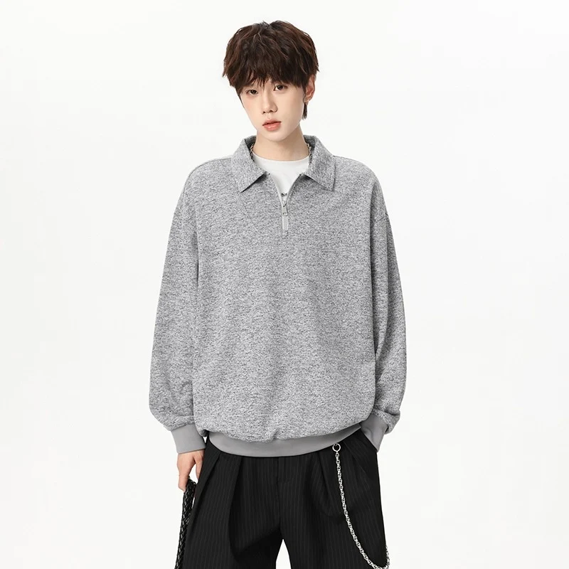 Mens Textured Half-zip Pullover Hoodie Perfect For Fall — image 2