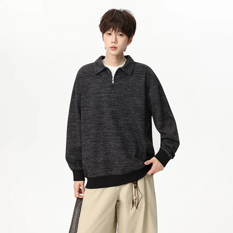 Mens Textured Half-zip Pullover Hoodie Perfect For Fall — image 3