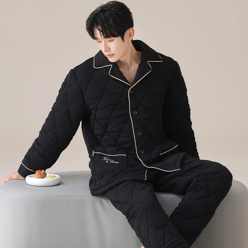 Mens Three-layer Quilted Loungewear For Fall And Winterwear It Indoors Or Out — image 4