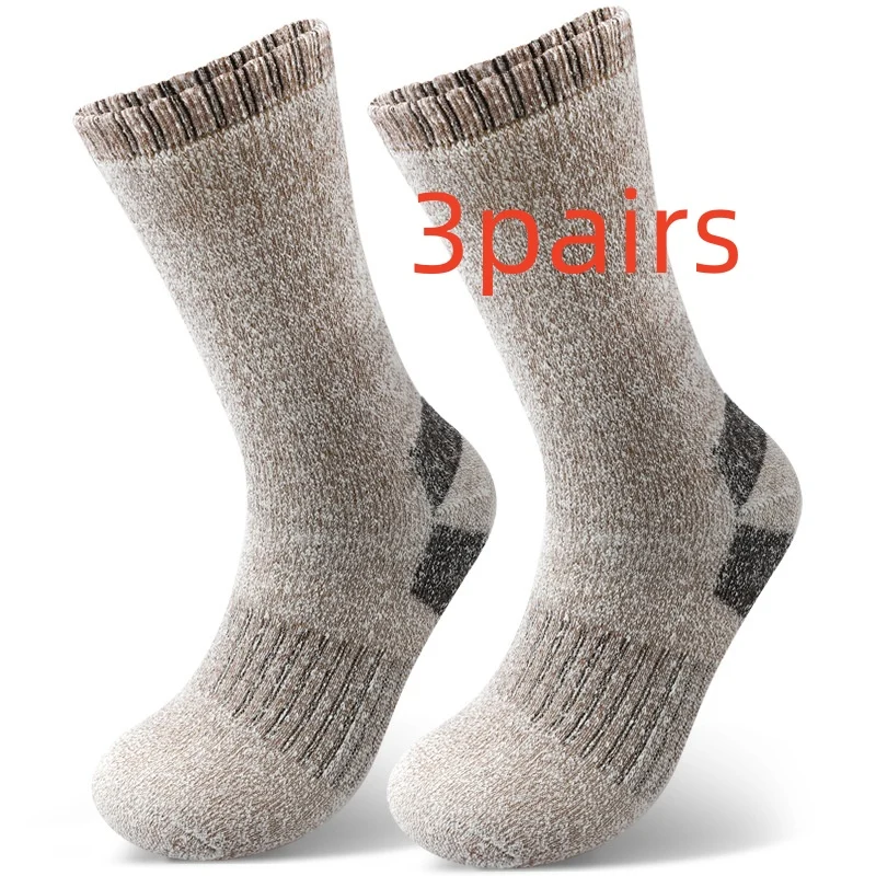 Mens Winter Fleece-lined Thermal Mid-crew Socks For Outdoor Sports And Hiking — image 10